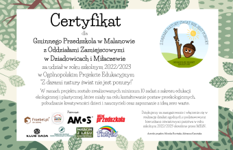 Certyfikat dla placowki