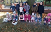 dzieci z gr IV zbieraja kasztany