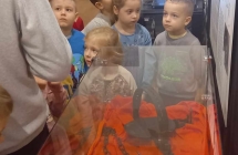 w muzeum - ogladanie pulapek i wnykow na wilki