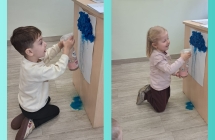 Sowki psikaja woda w chmurke zrobiona z bibuly