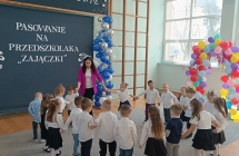 Taniec poleczka w wykonaniu dzieci z grupy I