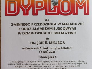 Dyplom z a zajecie 5. miejsca. (1)